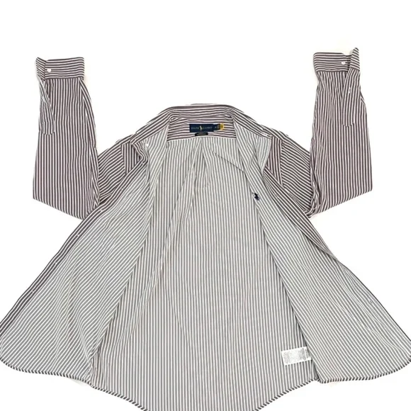 Ralph Lauren Slim Fit Performance Button Down | Size:Medium | Color: Burgundy - Picture 4 of 11